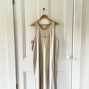 Vintage Crossroads Linen Coverall Dress